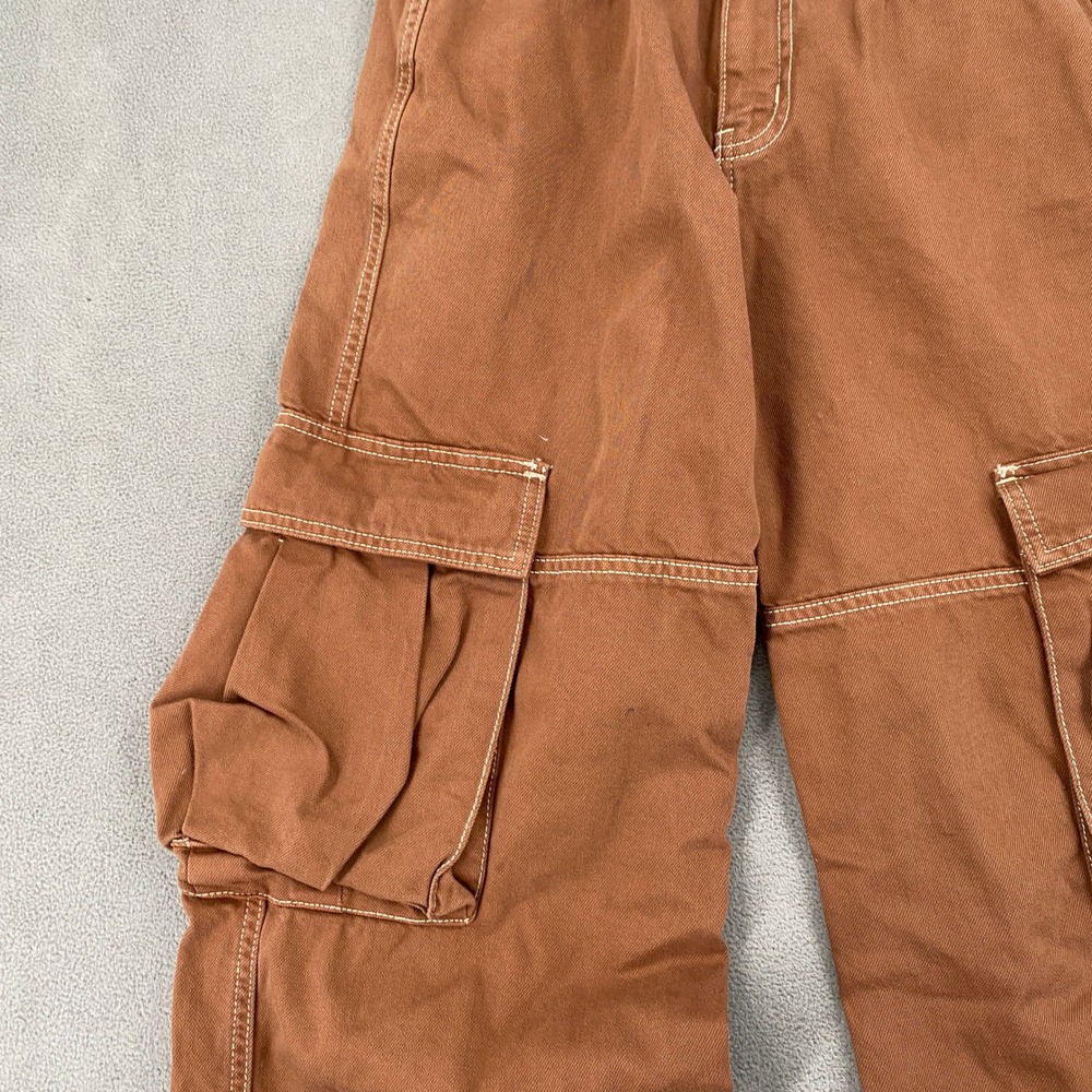 Wild Fable Brown Mid-Rise Baggy Cargo Pants Contrast Stitch Size 00/R - Picture 2 of 13
